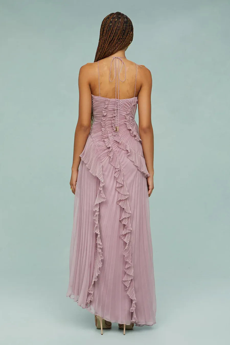 Vestido largo mujer cruzado con estampado romántico