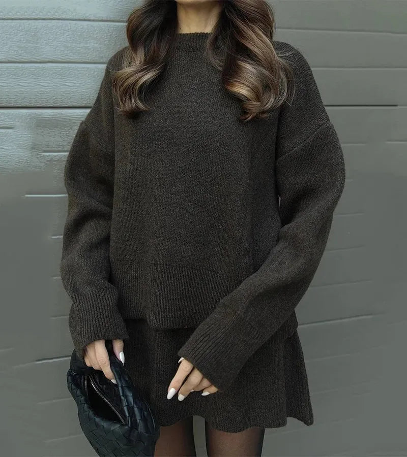 Conjunto Mujer de Punto Oversize Minifalda