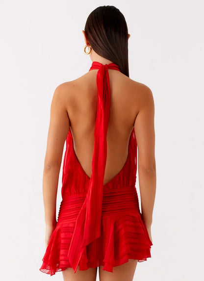 Vestido mini mujer Casual Escote halter