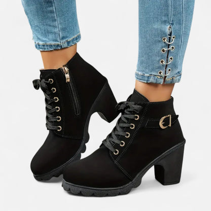 Botines Mujer Tacón de Bloque Cortos Elegantes