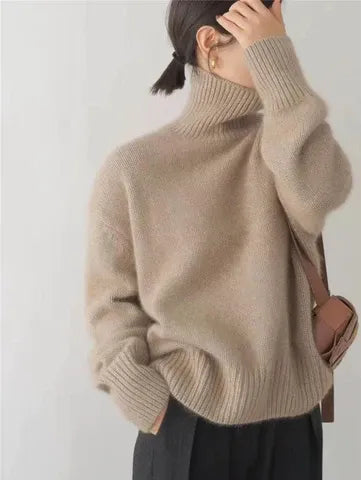 Jersey Mujer Cuello Alto Ajuste Elegante