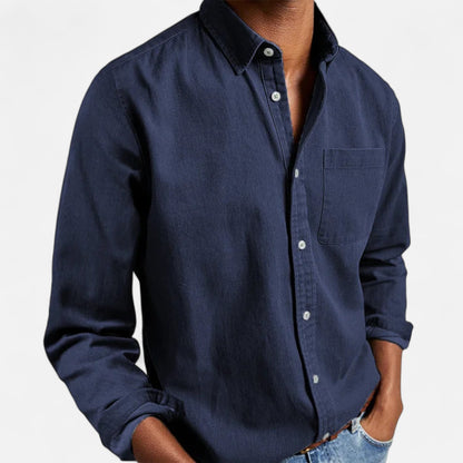 Camisa Hombre Denim Algodón Corte Clásico