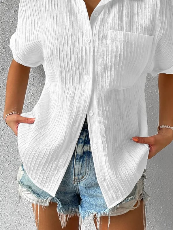 Blusa Mujer Casual Suelta con Botones