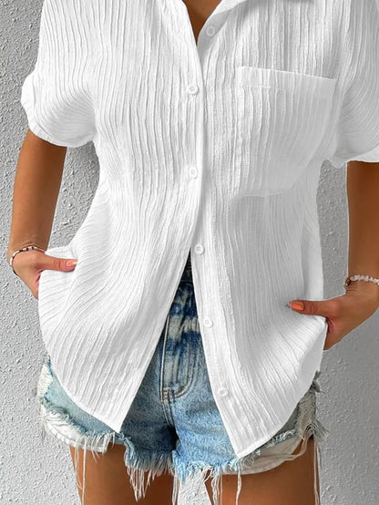 Blusa Mujer Casual Suelta con Botones