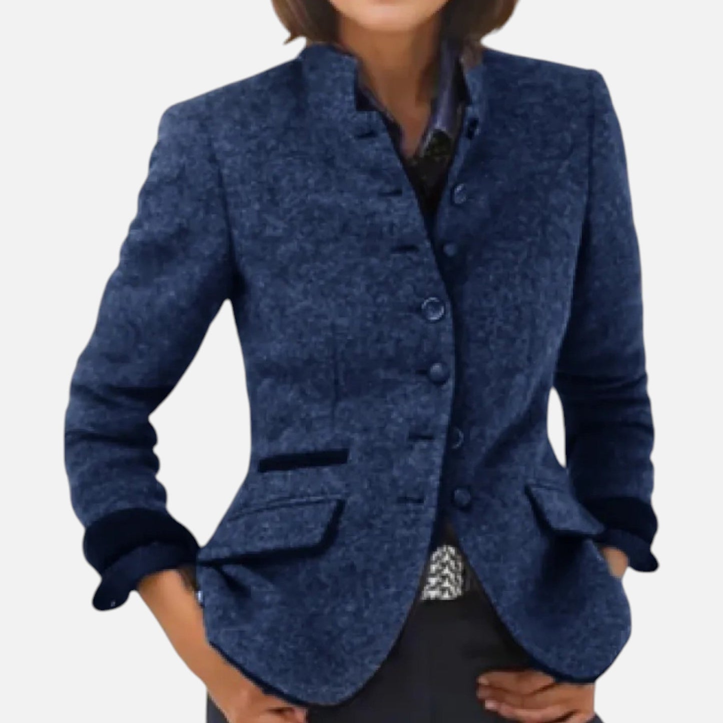 Abrigo Mujer Lana Imitación Corte Elegante Invierno