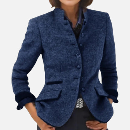 Abrigo Mujer Lana Imitación Corte Elegante Invierno