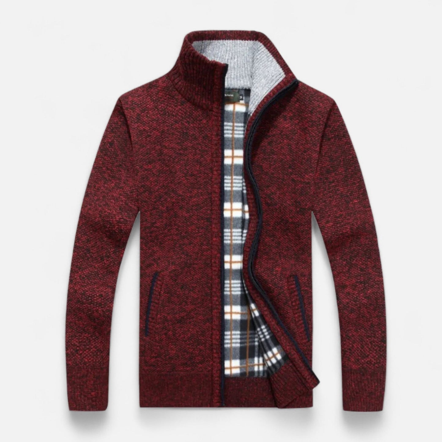 Jersey hombre de tejido con cremallera invierno