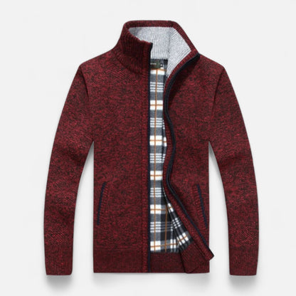 Jersey hombre de tejido con cremallera invierno