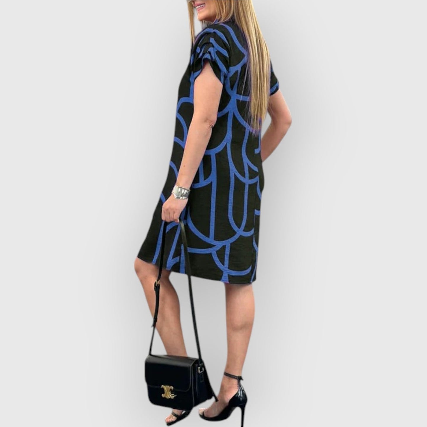 Vestido recto mujer Cuello polo Manga corta