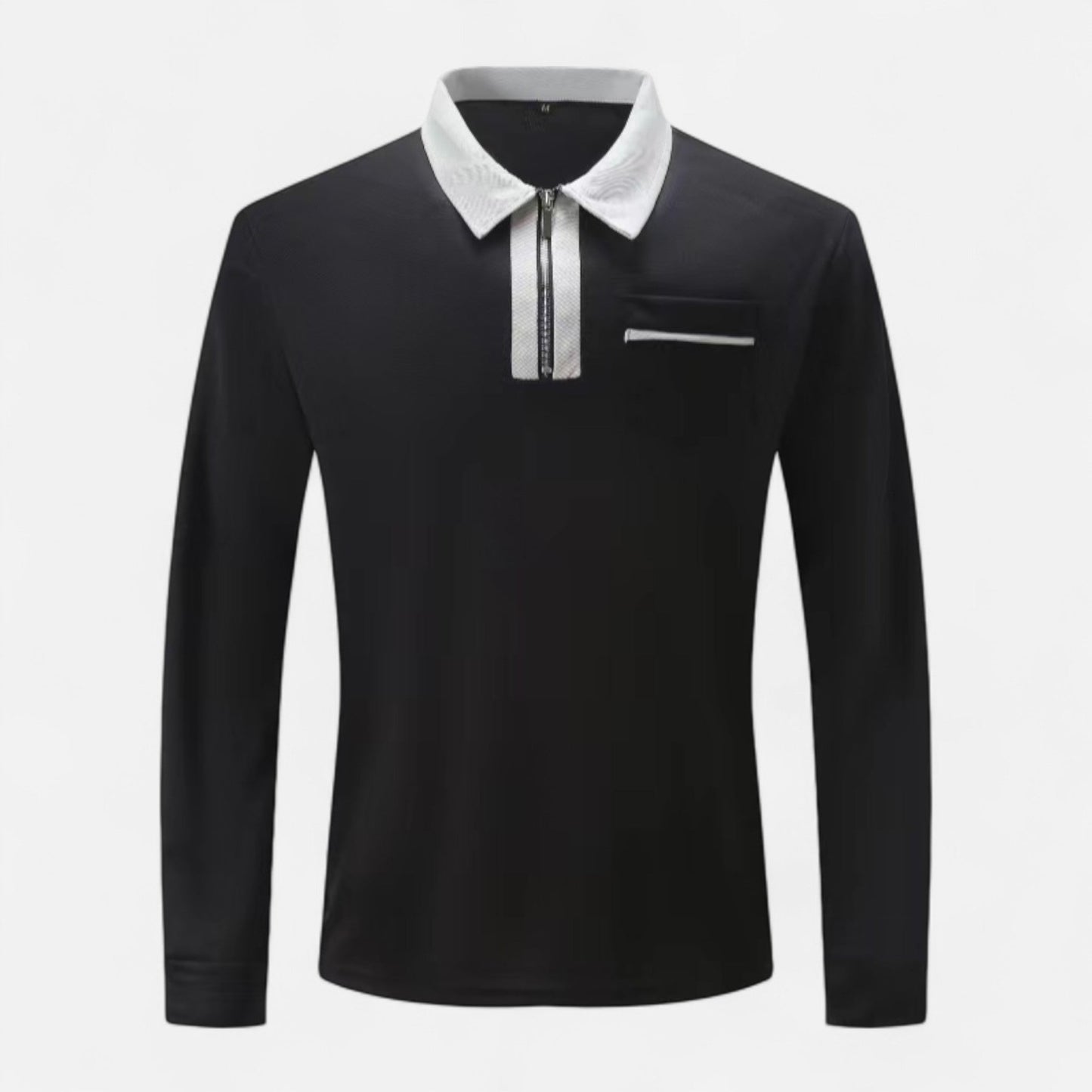 Polo Hombre Algodón Cuello Solapa Cremallera Casual