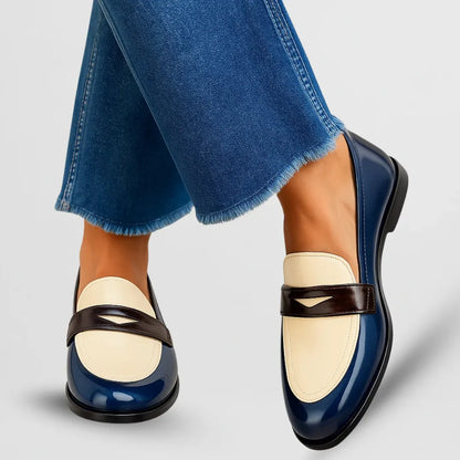 Mocasines Mujer Elegantes Diseño Bicolor Clásico