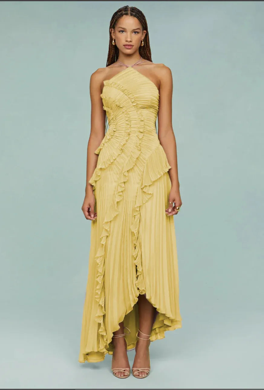 Vestido largo mujer cruzado con estampado romántico