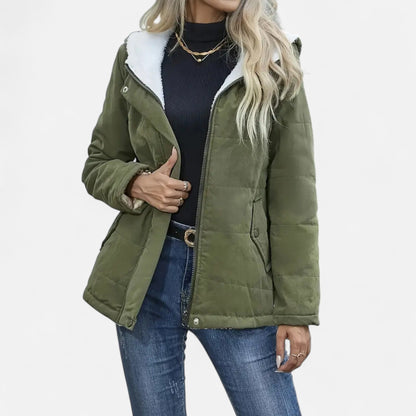 Chaqueta Mujer Invierno con Forro Polar Acolchada