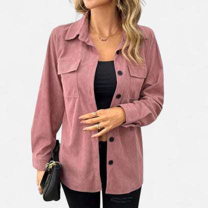 Camisa Mujer de Pana Bolsillos de Solapa