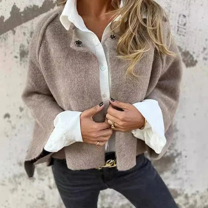 Chaqueta Mujer Suave Cuello Redondo