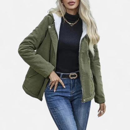 Chaqueta Mujer Invierno con Forro Polar Acolchada