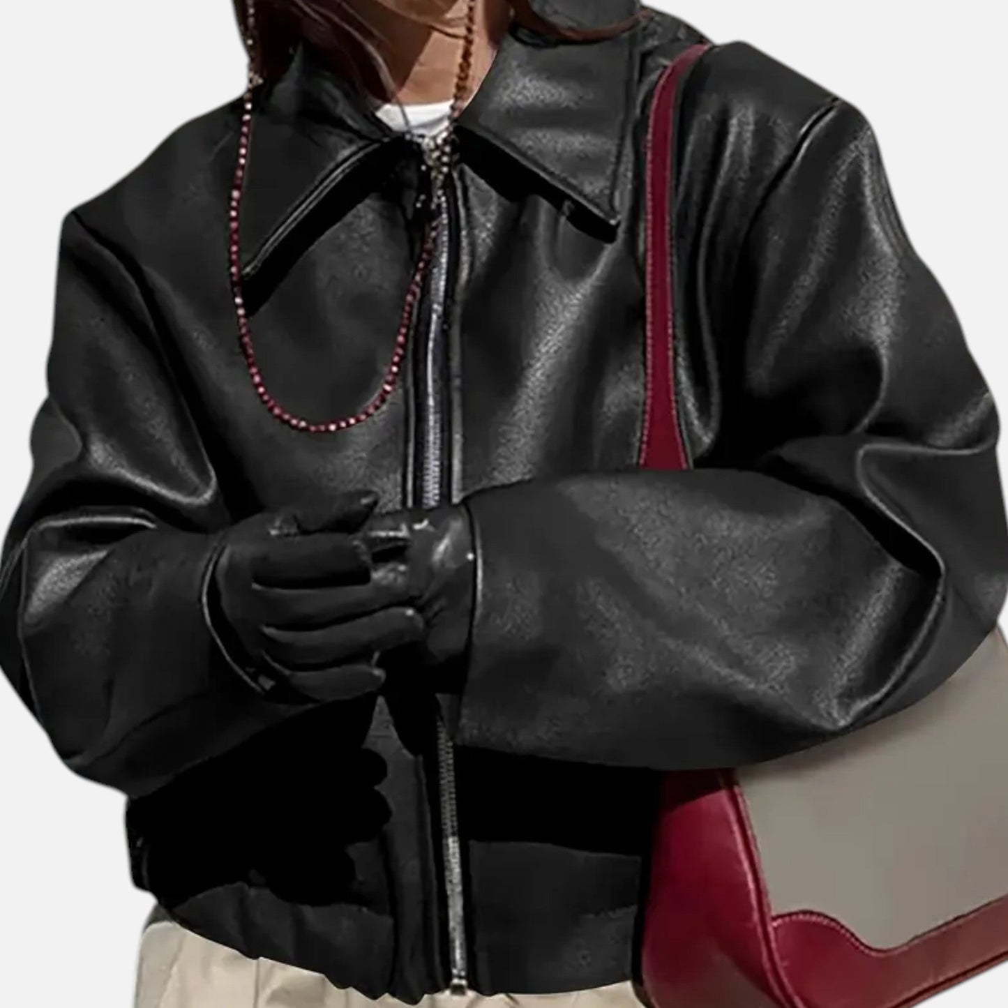 Chaqueta Motera Mujer de Polipiel Ajuste Slim
