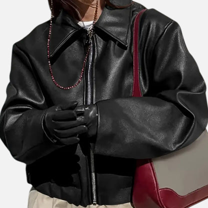 Chaqueta Motera Mujer de Polipiel Ajuste Slim