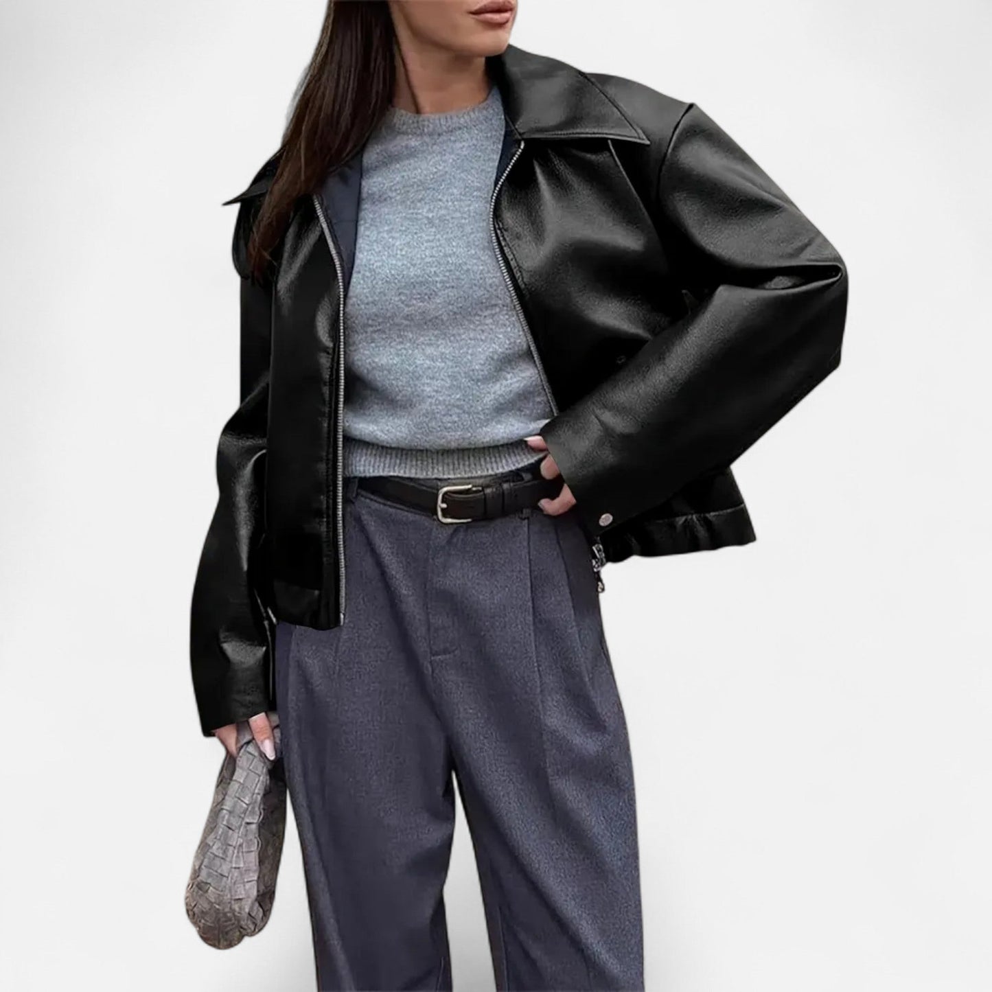 Chaqueta Motera Mujer de Polipiel Ajuste Slim