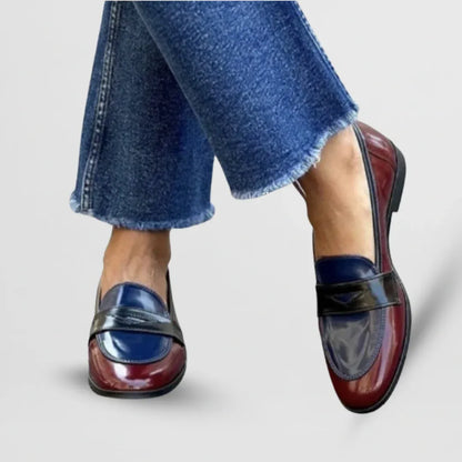 Mocasines Mujer Elegantes Diseño Bicolor Clásico