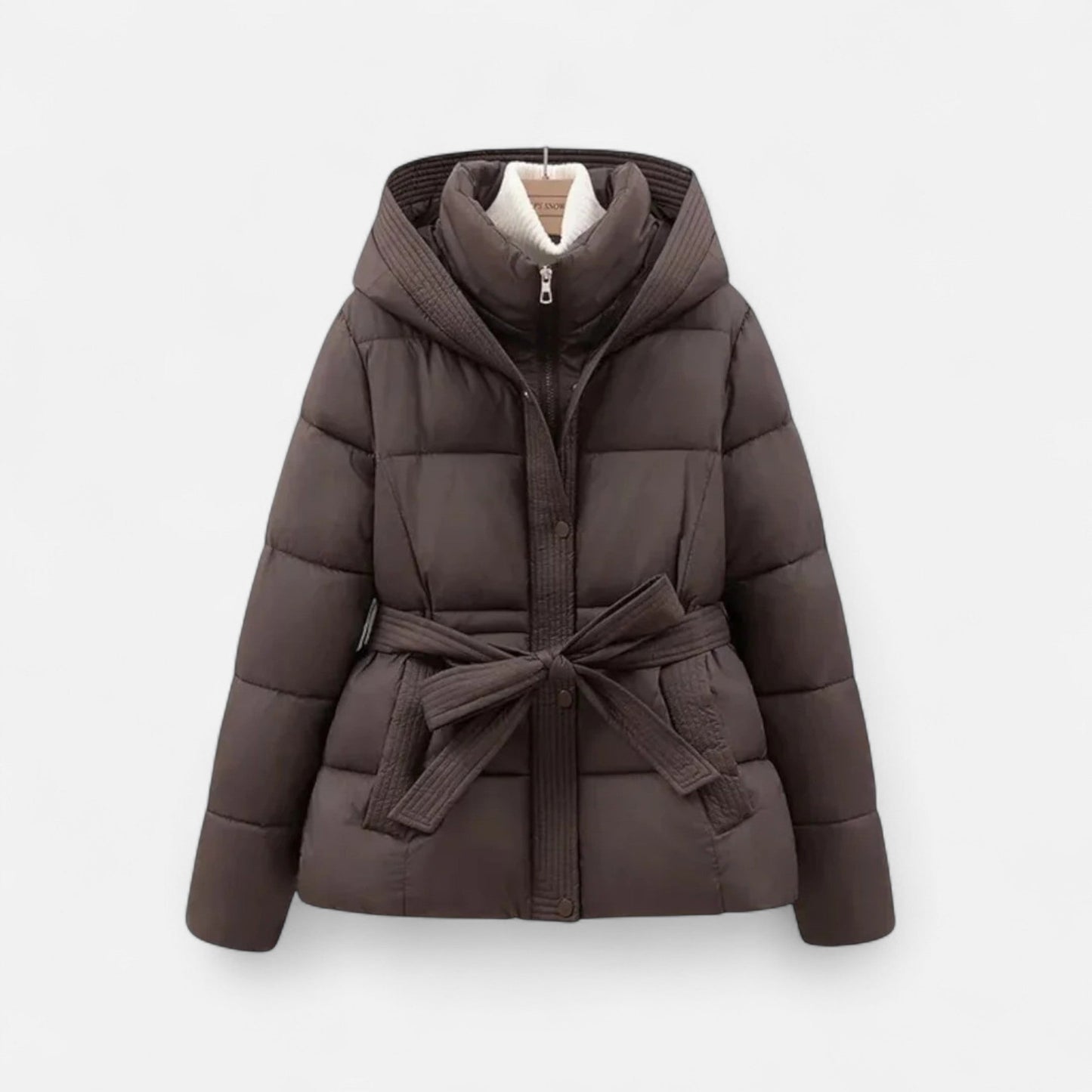 Chaqueta Mujer Acolchada Invierno Cinturón Ajustable