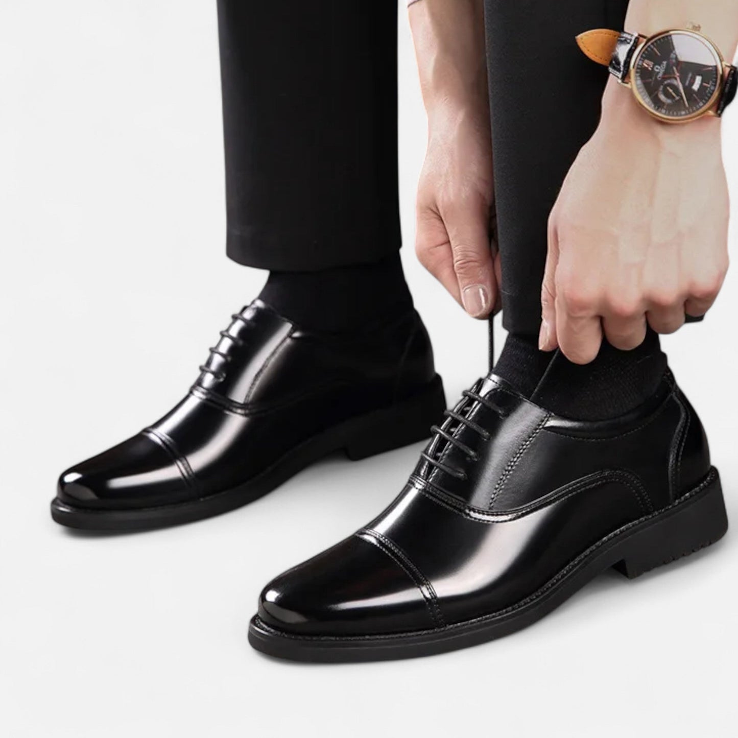 Zapatos Casual Hombre de Piel con Cordones Finos