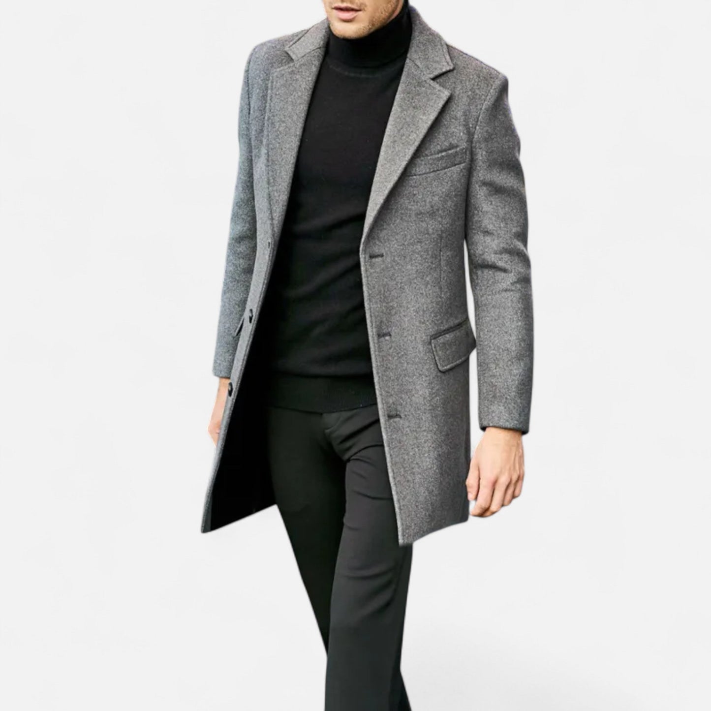 Abrigo Hombre Lana Estilo Business Casual