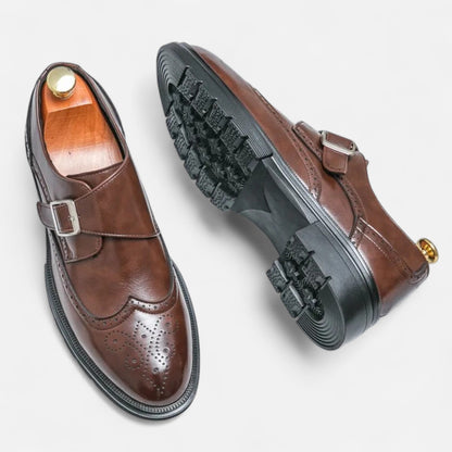 Zapatos Oxford Hombre Piel Monk Strap Brogue - Mavetta