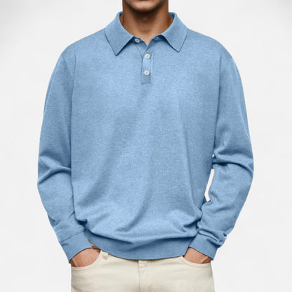 Polo hombre manga larga Algodón estilo casual elegante