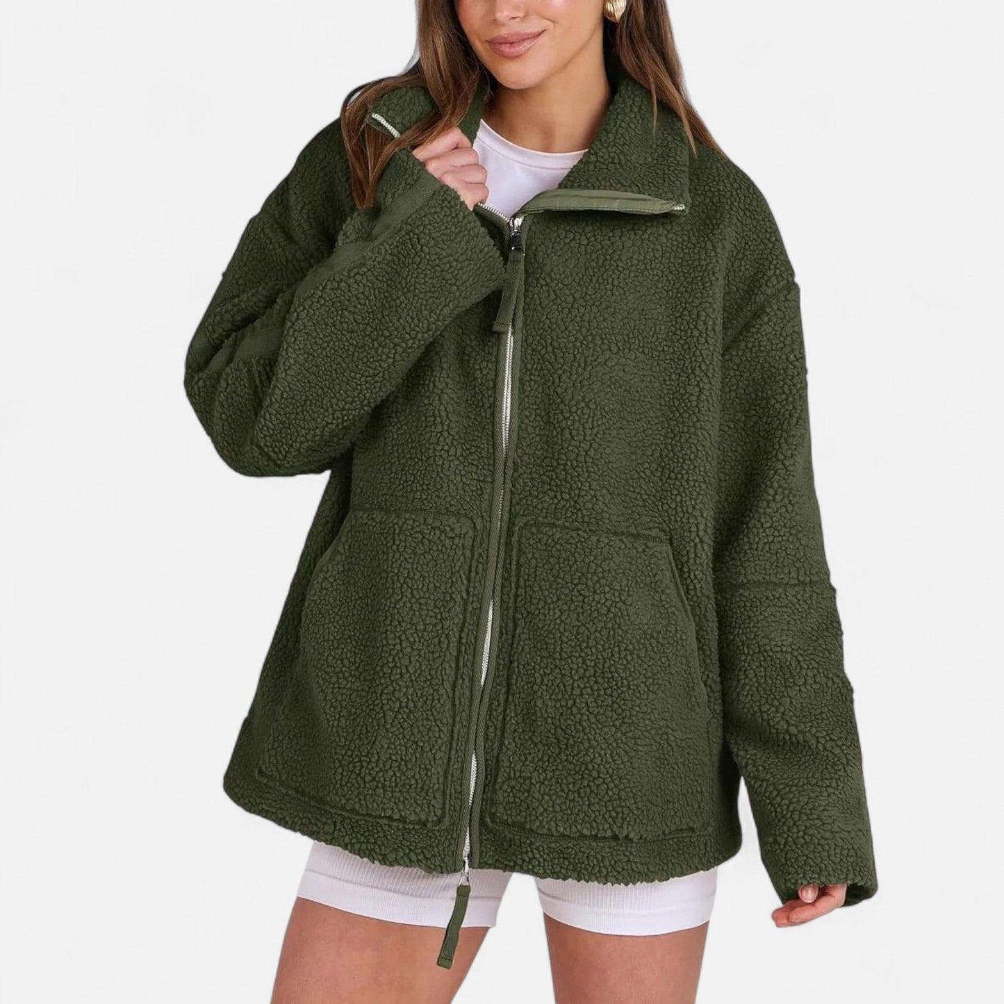Chaqueta Invierno Mujer Corte Estructurado Cremallera