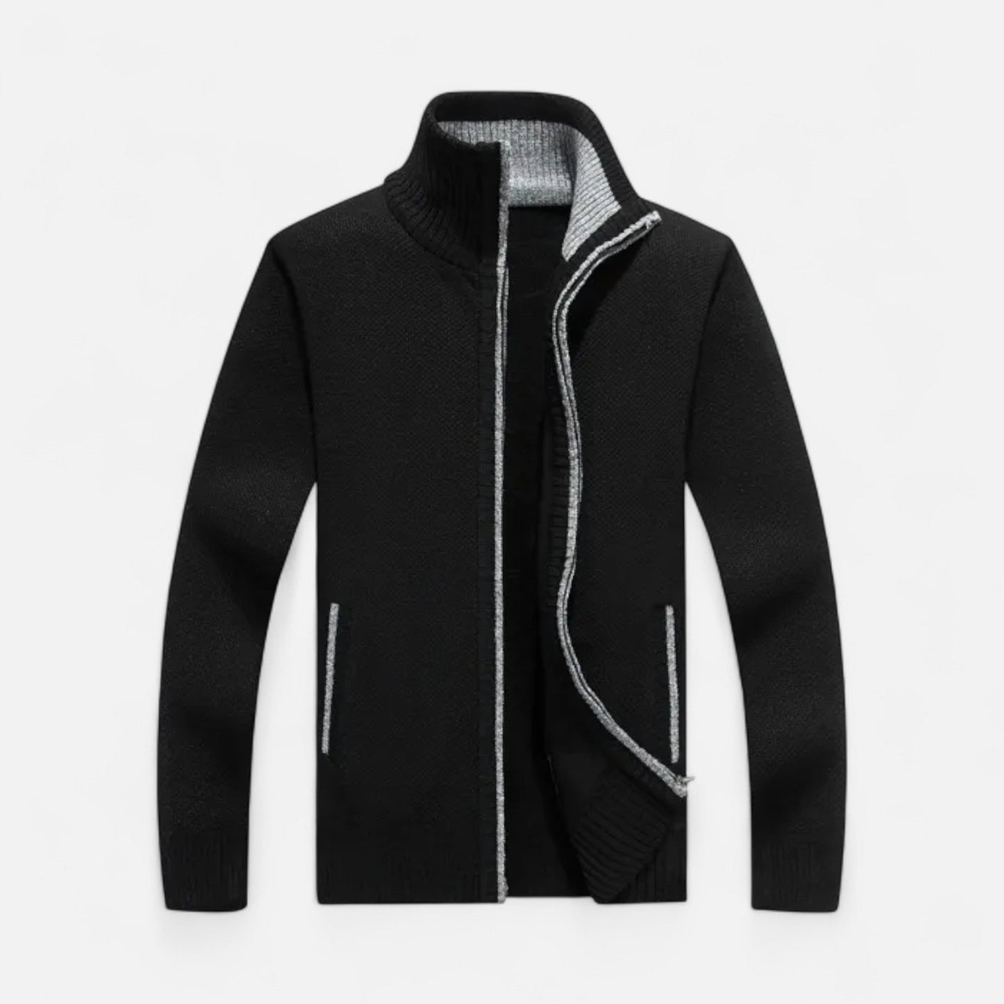 Jersey hombre de tejido con cremallera invierno