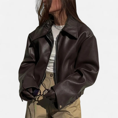 Chaqueta Motera Mujer de Polipiel Ajuste Slim