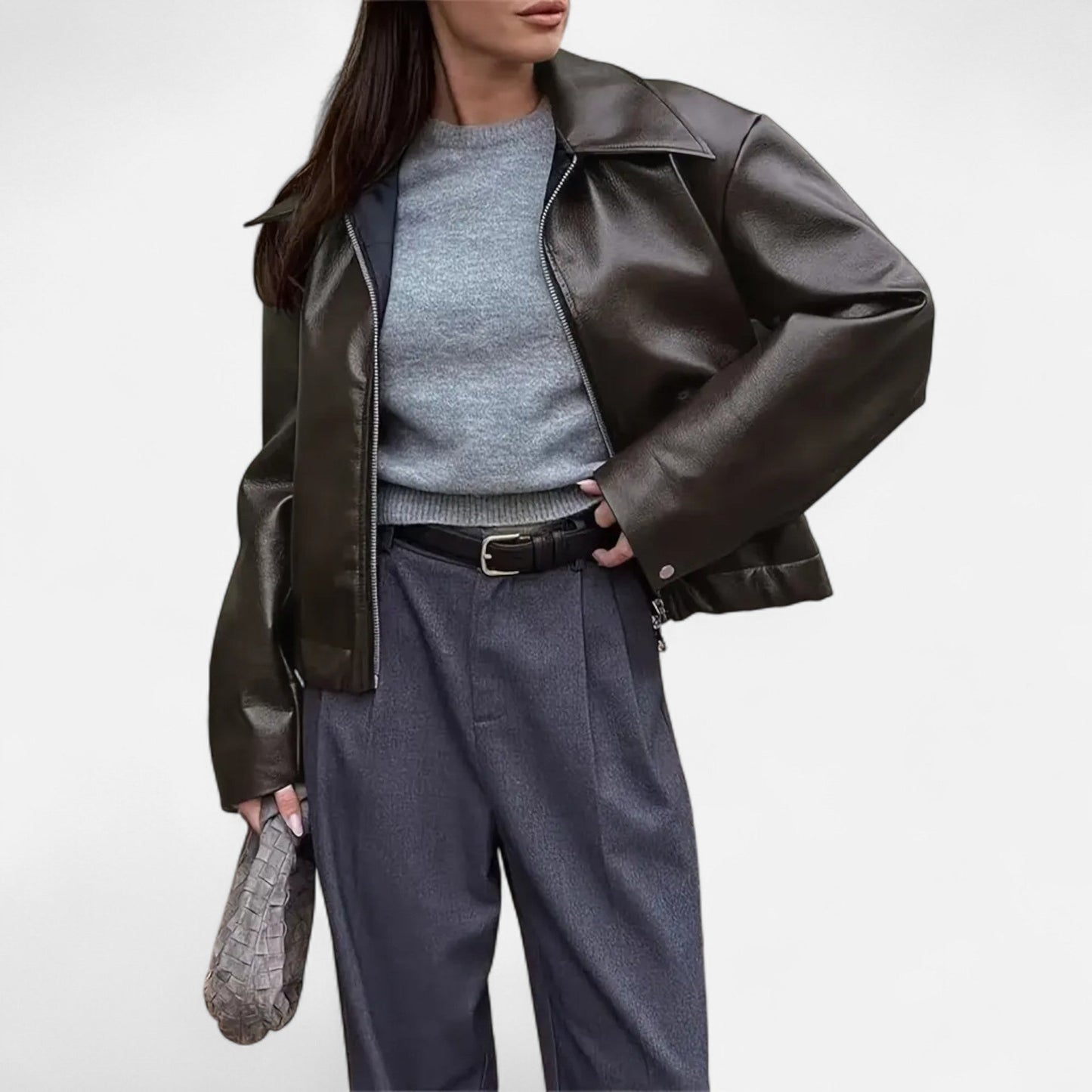 Chaqueta Motera Mujer de Polipiel Ajuste Slim