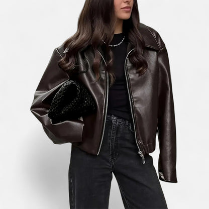 Chaqueta Motera Mujer de Polipiel Ajuste Slim