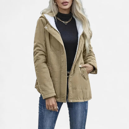 Chaqueta Mujer Invierno con Forro Polar Acolchada