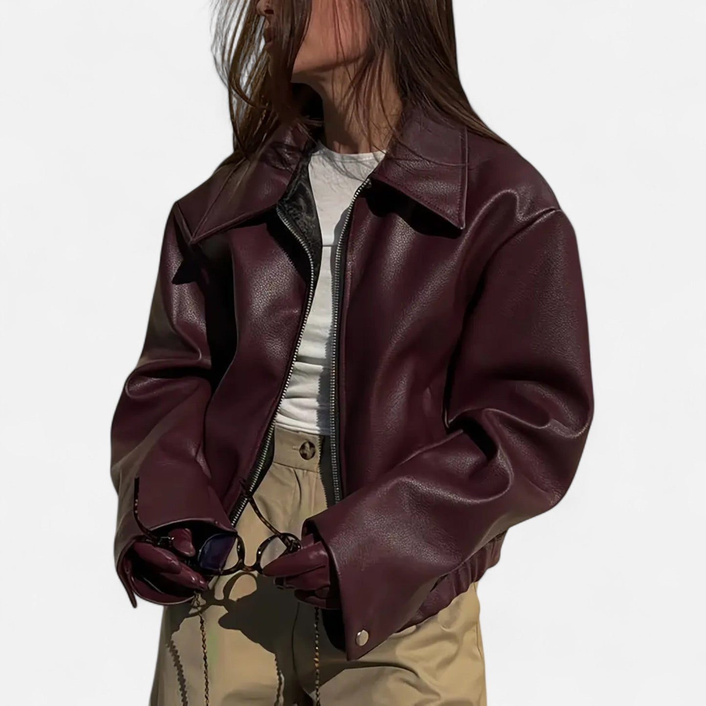 Chaqueta Motera Mujer de Polipiel Ajuste Slim
