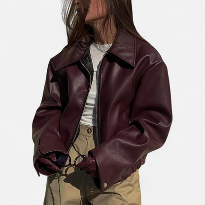 Chaqueta Motera Mujer de Polipiel Ajuste Slim
