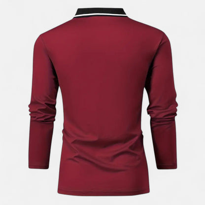 Polo Hombre Algodón Manga Larga Estilo Rugby