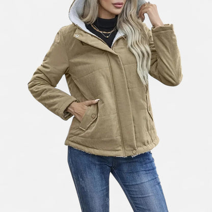 Chaqueta Mujer Invierno con Forro Polar Acolchada