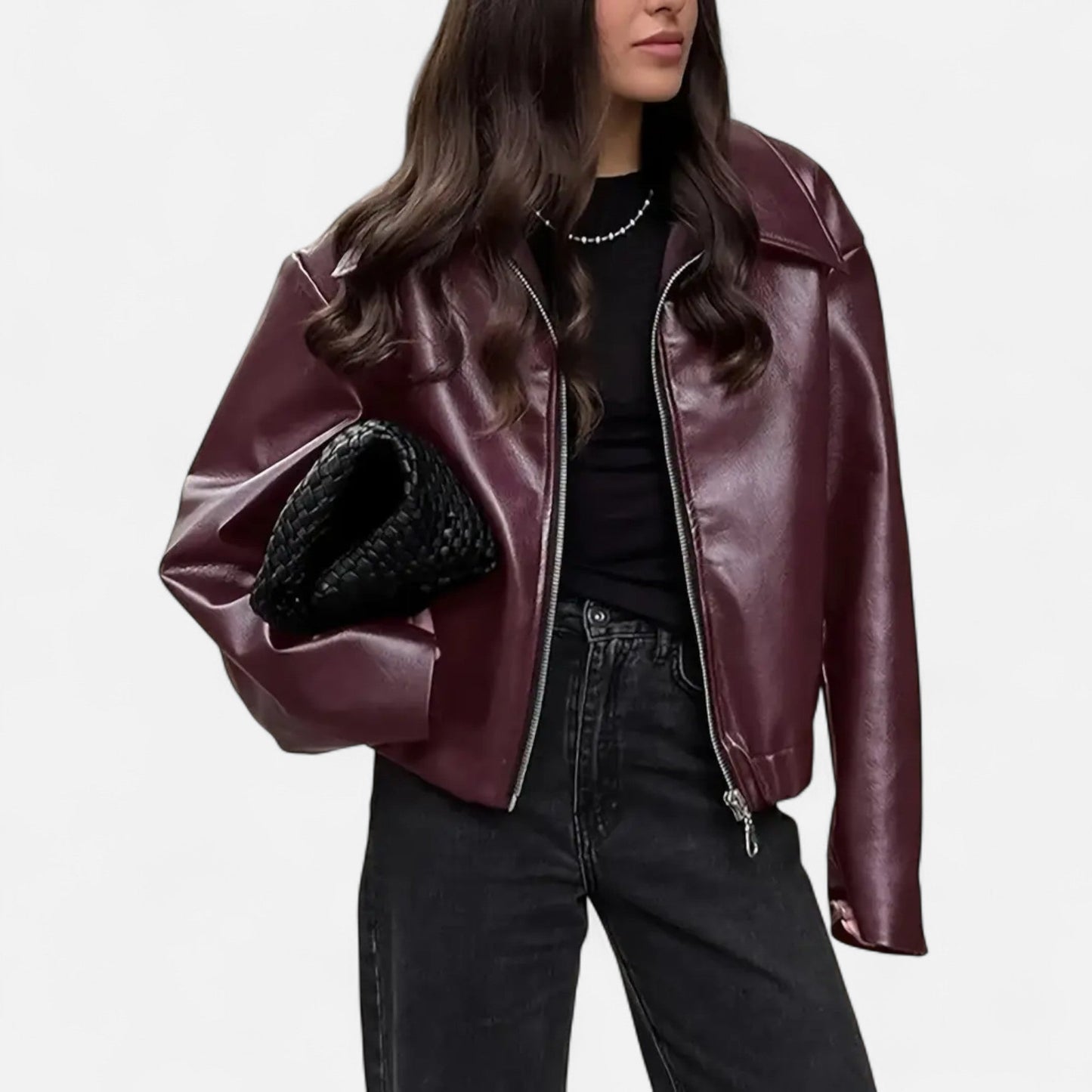 Chaqueta Motera Mujer de Polipiel Ajuste Slim