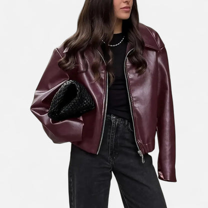 Chaqueta Motera Mujer de Polipiel Ajuste Slim