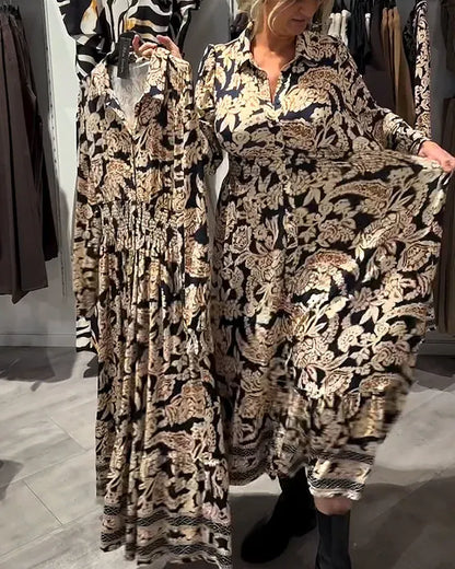 Vestido camisero mujer de tela ligera estilo vintage