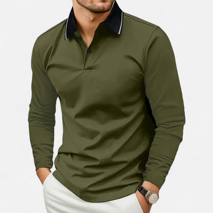 Polo Hombre Algodón Manga Larga Estilo Rugby - Mavetta
