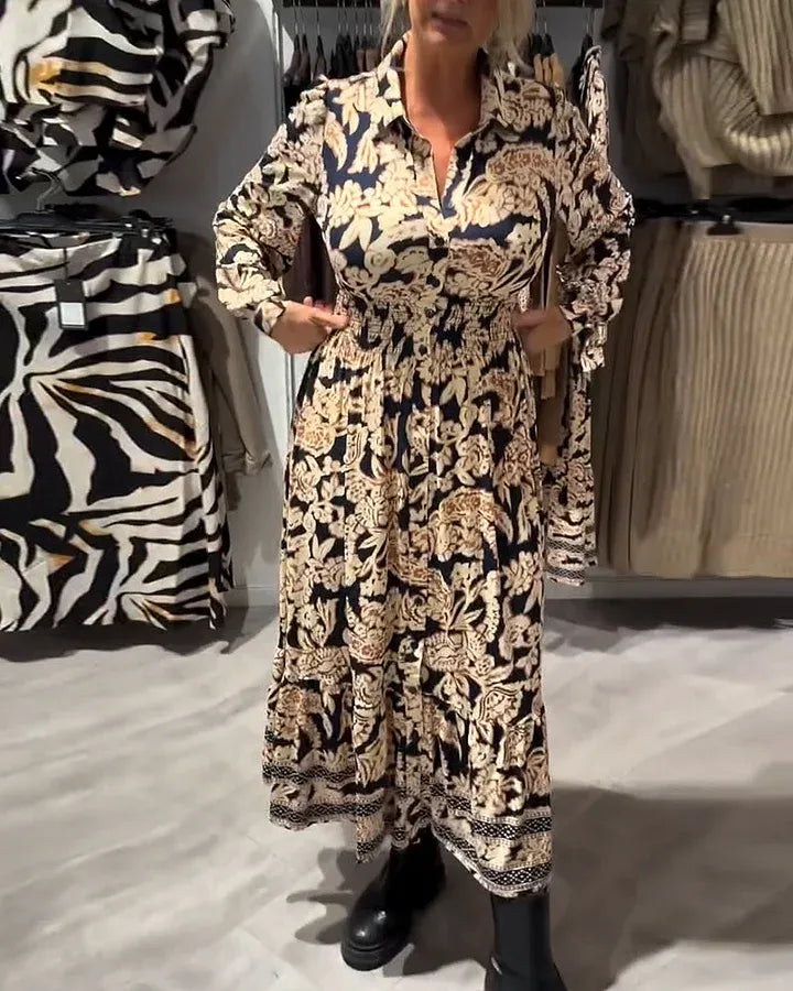 Vestido camisero mujer de tela ligera estilo vintage