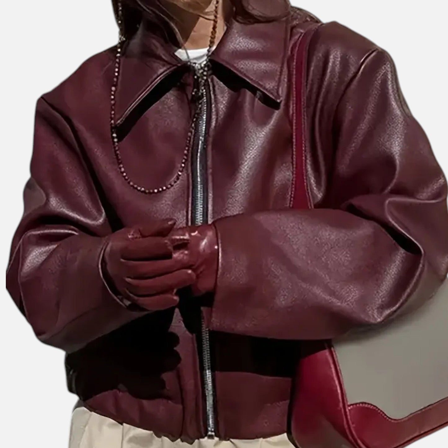 Chaqueta Motera Mujer de Polipiel Ajuste Slim