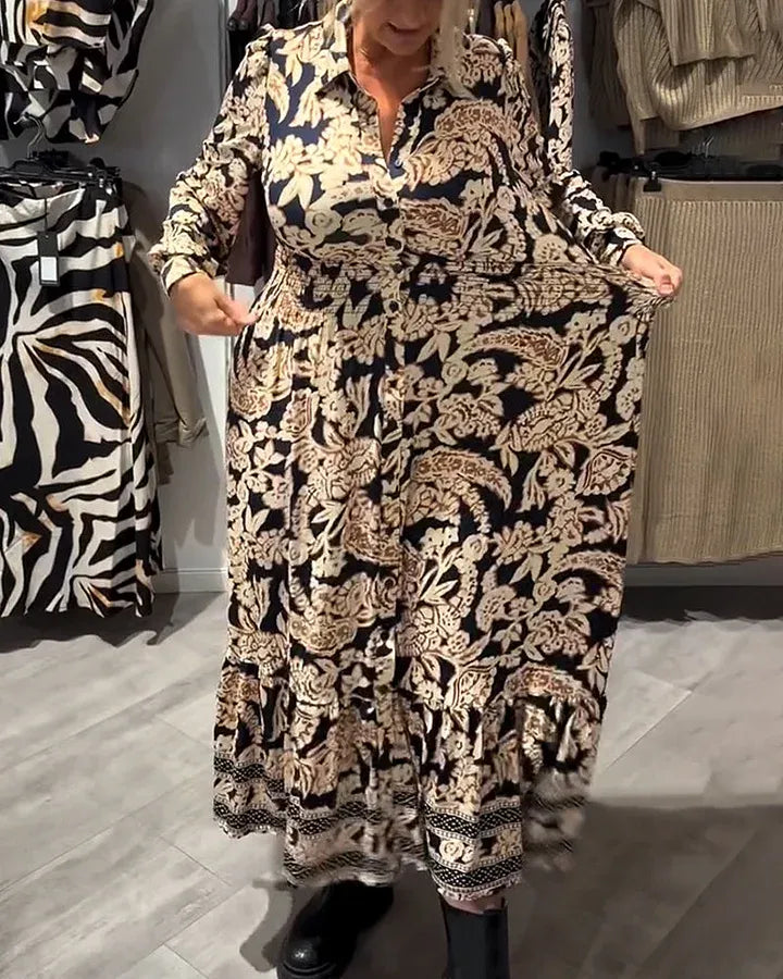Vestido camisero mujer de tela ligera estilo vintage