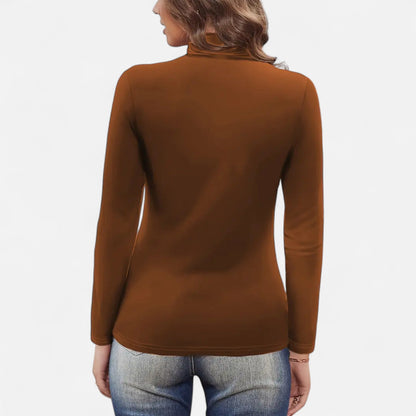 Blusa Mujer Cuello Alto Detalle Fruncido Ajuste Regular