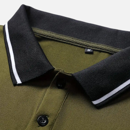 Polo Hombre Algodón Manga Larga Estilo Rugby
