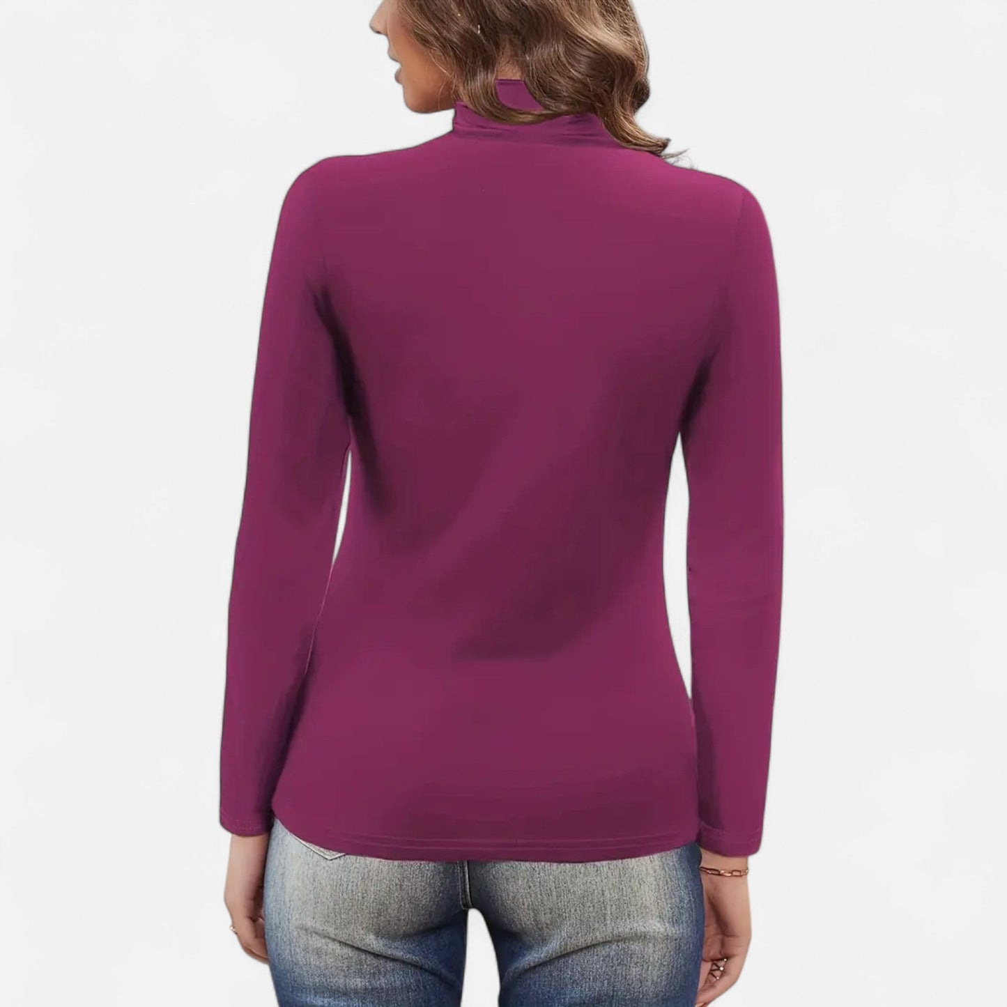 Blusa Mujer Cuello Alto Detalle Fruncido Ajuste Regular