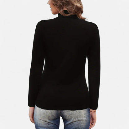 Blusa Mujer Cuello Alto Detalle Fruncido Ajuste Regular